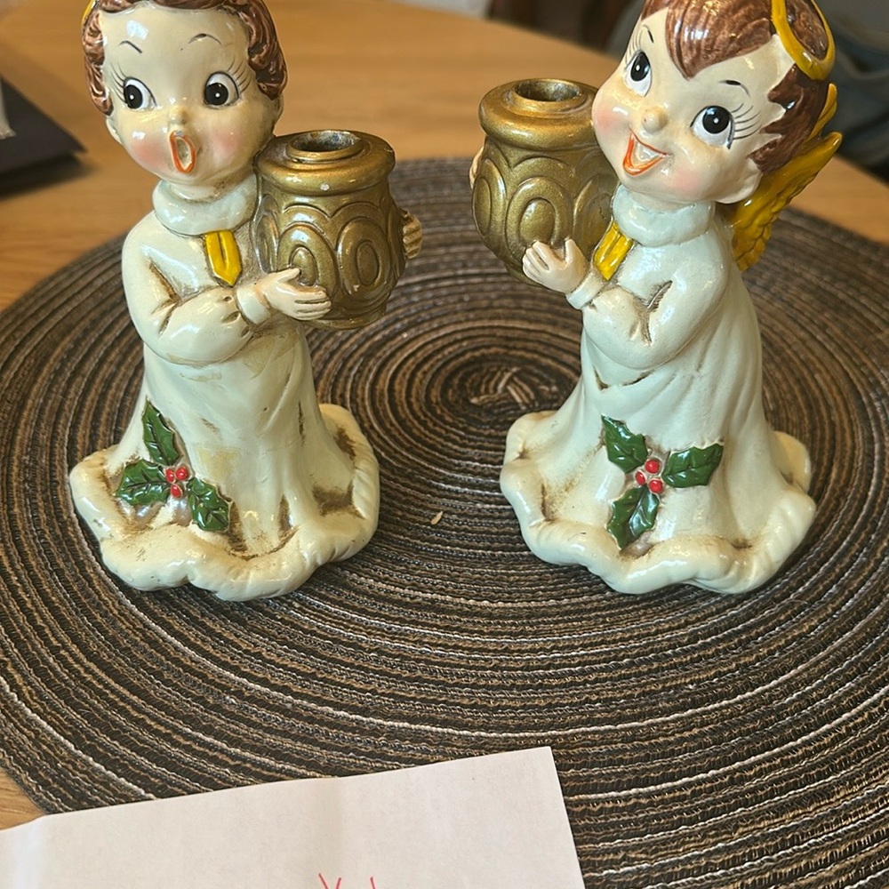 Vintage Joseph Original Christmas Angels Candle holders